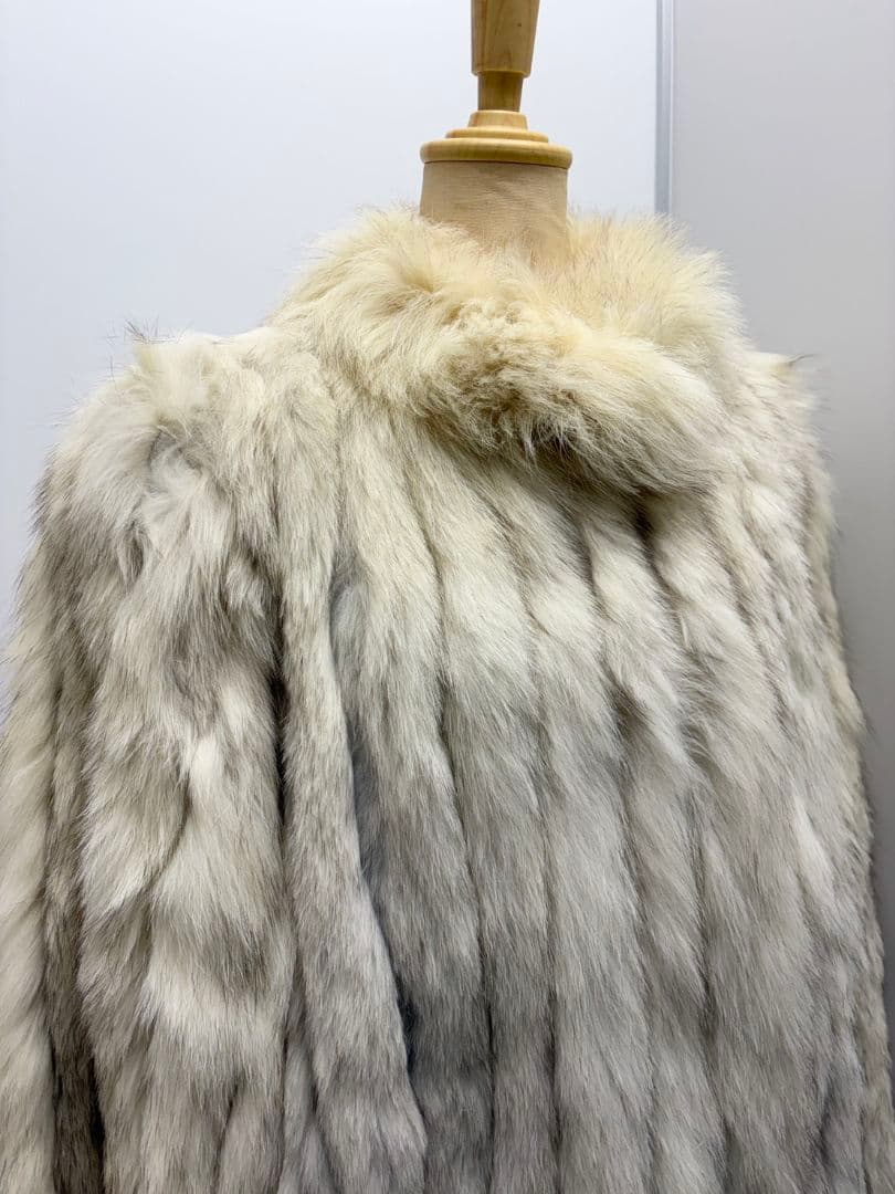 フォックスファーコート 白色 601254