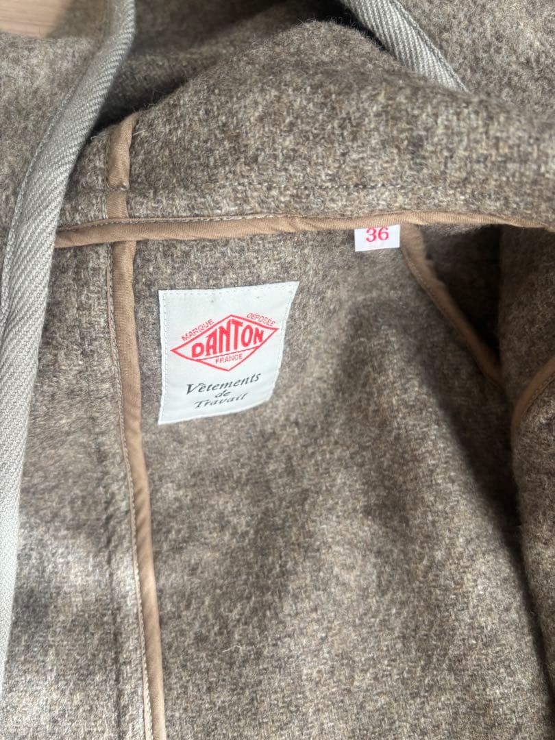 DANTON フード付きウールコート 36