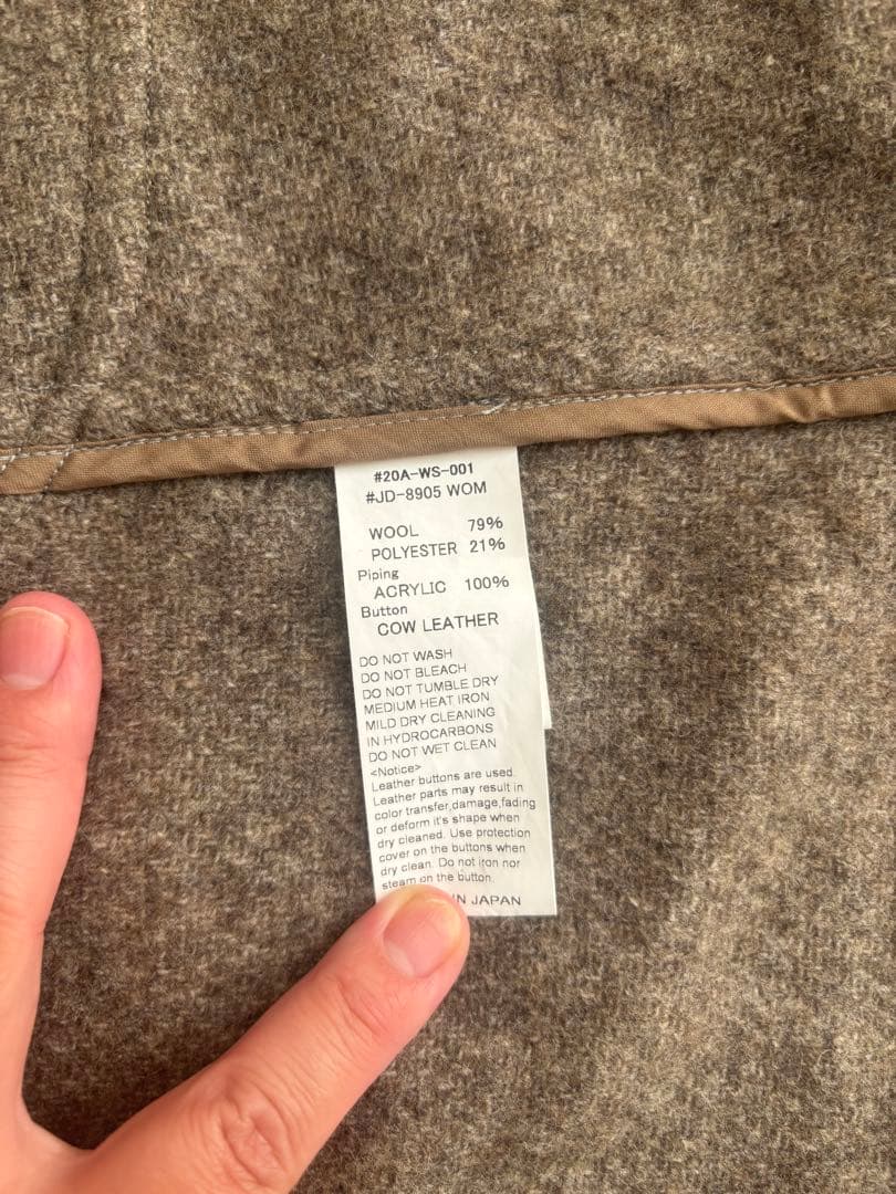 DANTON フード付きウールコート 36