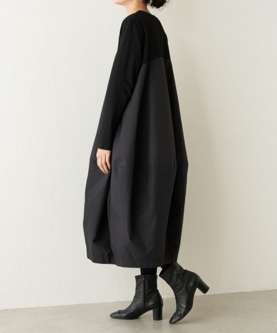 ✨サイズ1✨約2万円　ビアズリー　マルワンピース　ブラック　コクーン　ドッキング