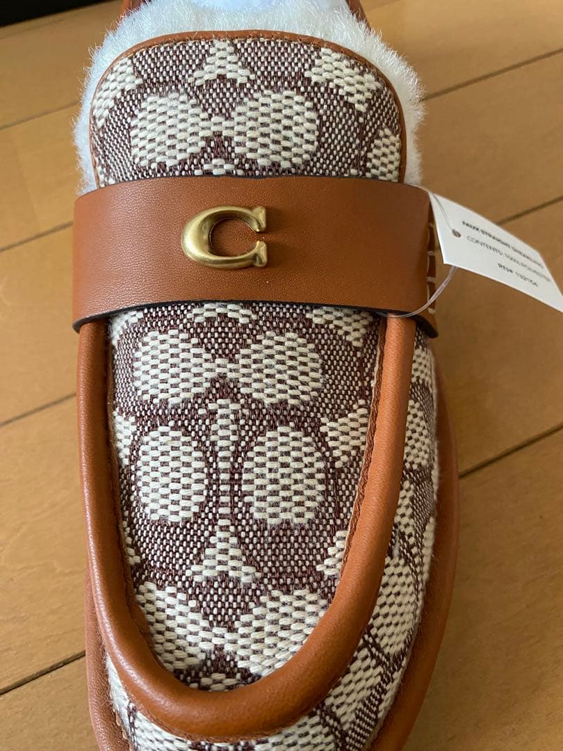 【新品未使用】COACH☆シグネチャー中ボアシューズ