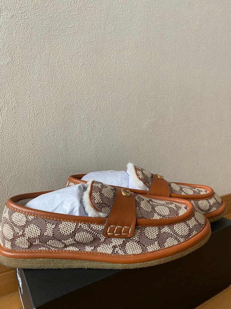 【新品未使用】COACH☆シグネチャー中ボアシューズ