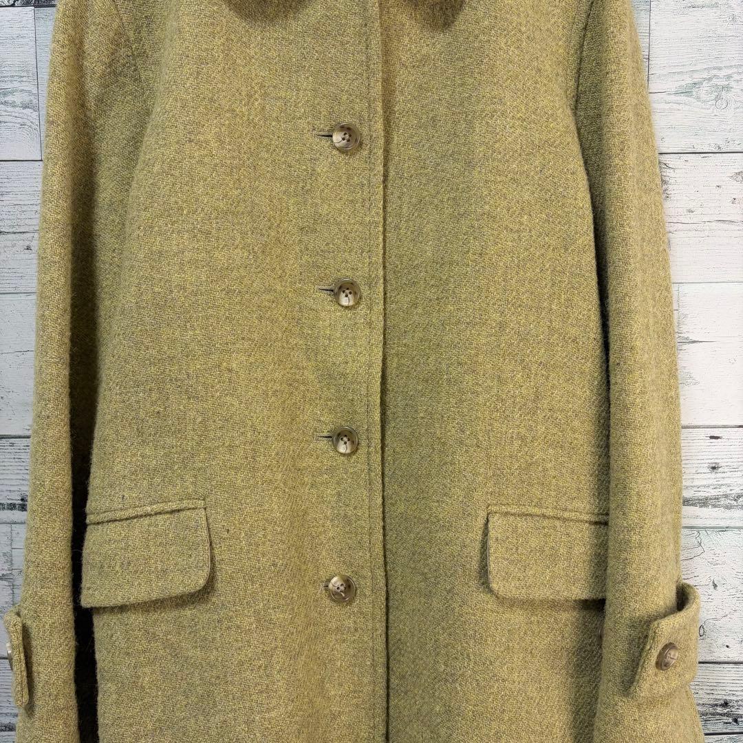 ☆ハリスツイード生地☆マーガレットハウエル　ウールコート　ピスタチオグリーン
