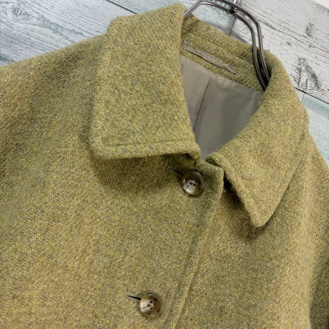 ☆ハリスツイード生地☆マーガレットハウエル　ウールコート　ピスタチオグリーン