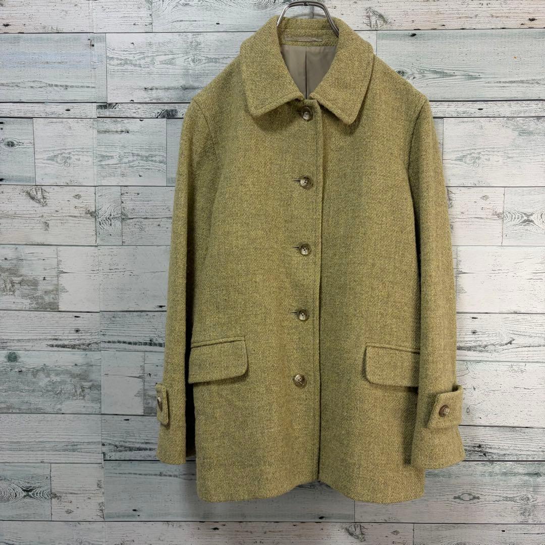 ☆ハリスツイード生地☆マーガレットハウエル　ウールコート　ピスタチオグリーン