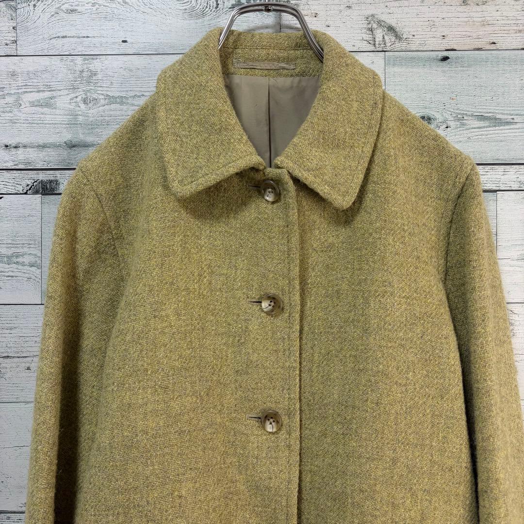 ☆ハリスツイード生地☆マーガレットハウエル　ウールコート　ピスタチオグリーン