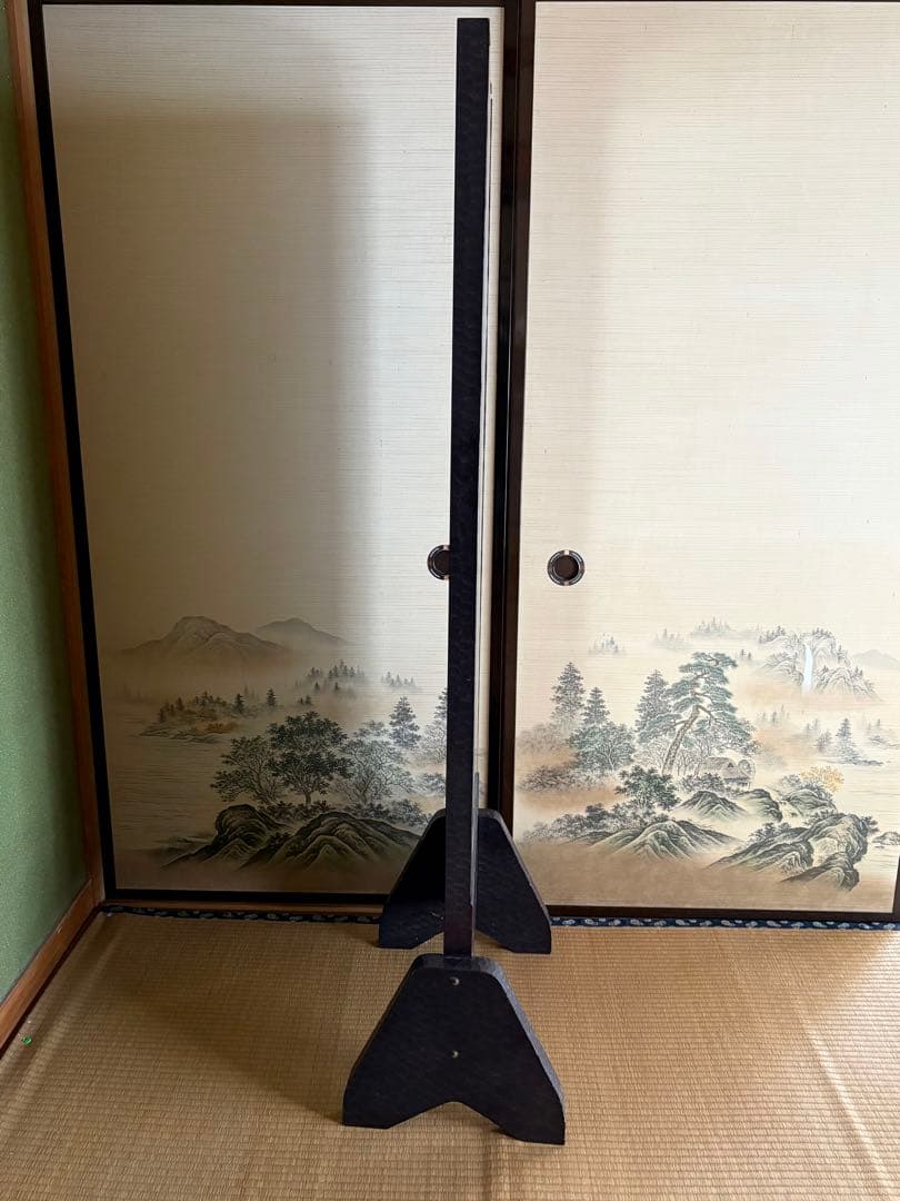 鎌倉彫り　姿見　鏡　スタンドミラー　昭和レトロ　アンティーク