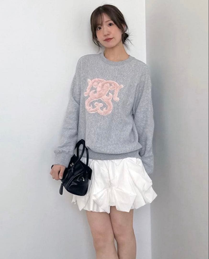 snidel 完売品！ボアロゴスウェット ライトグレー