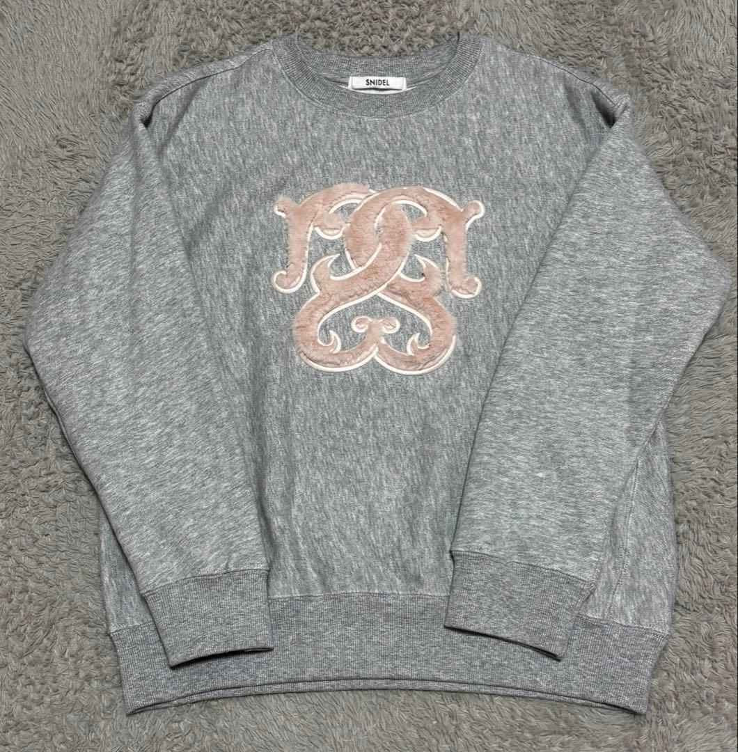 snidel 完売品！ボアロゴスウェット ライトグレー