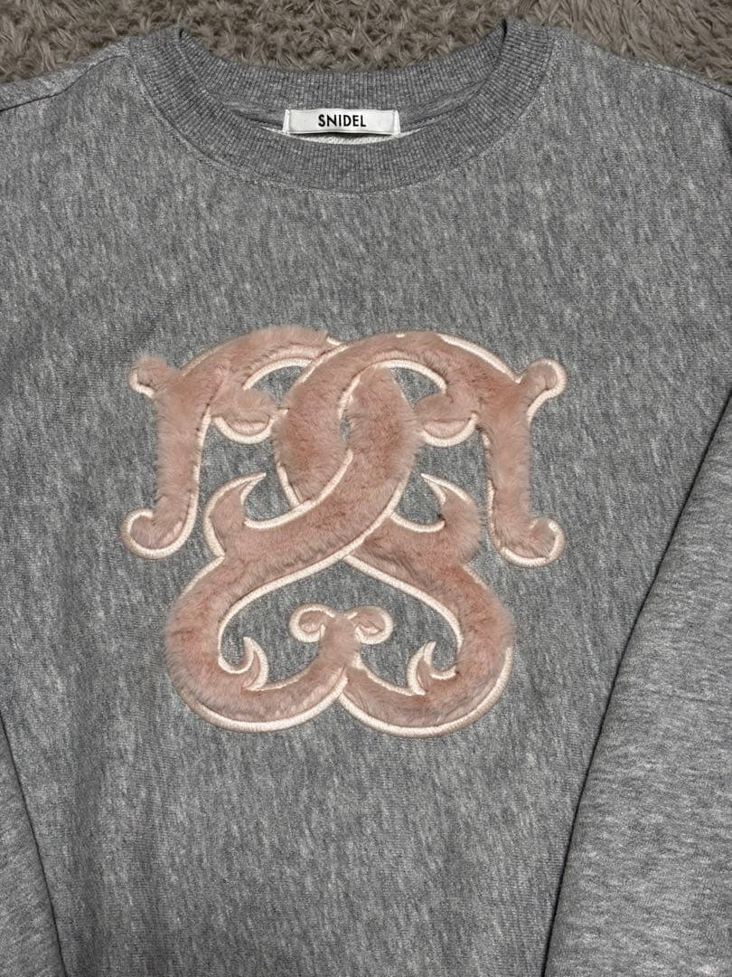 snidel 完売品！ボアロゴスウェット ライトグレー