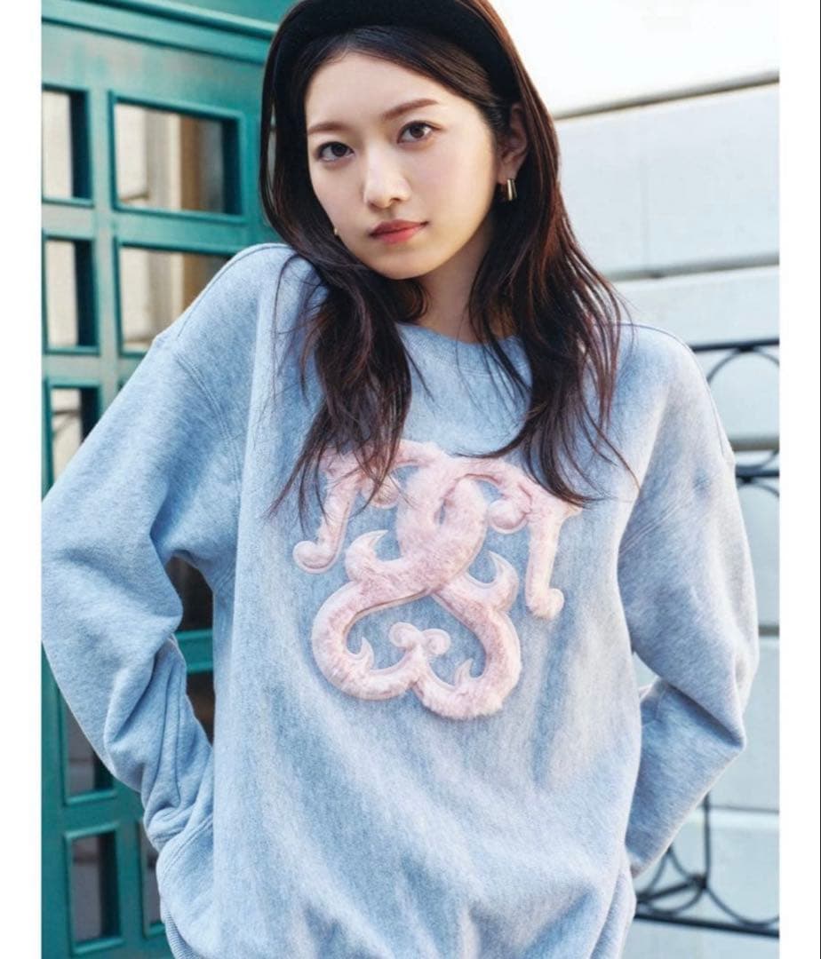 snidel 完売品！ボアロゴスウェット ライトグレー