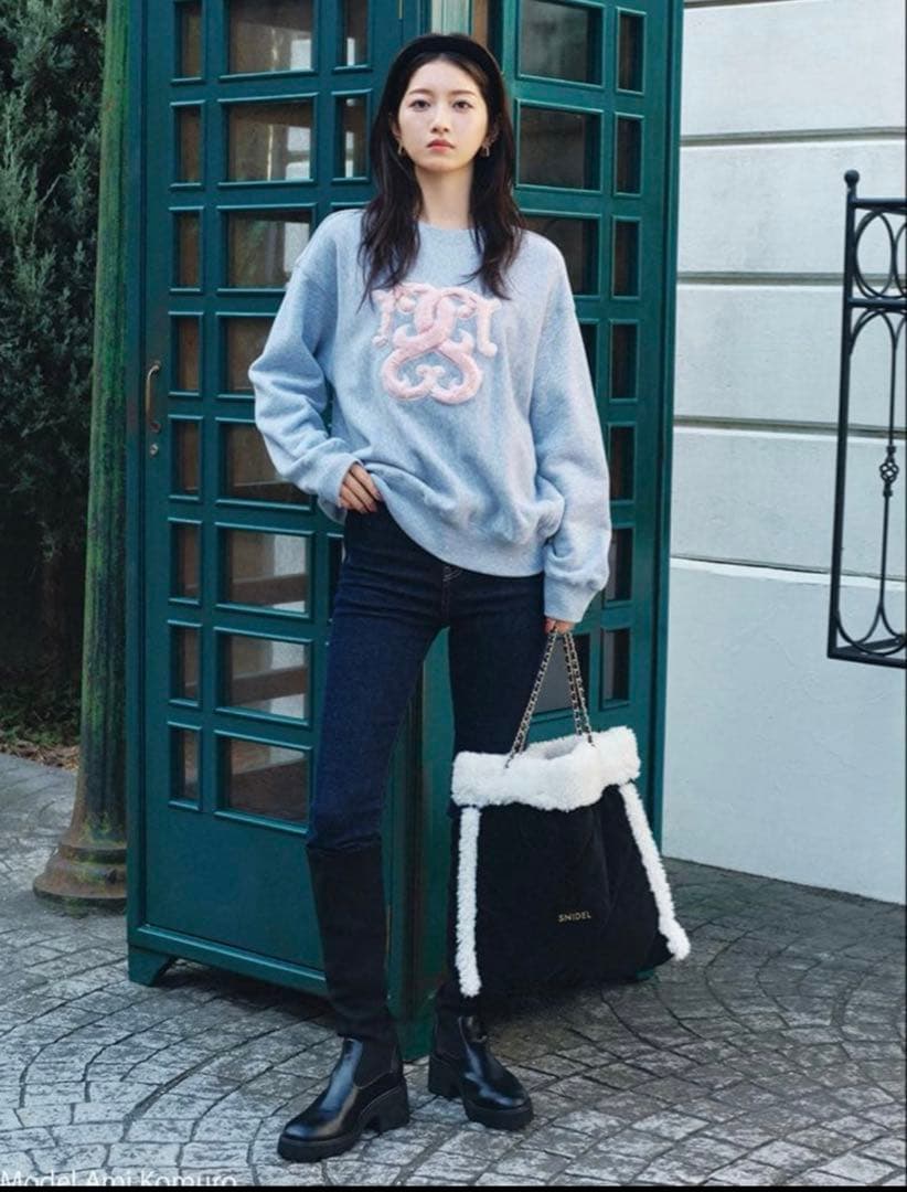 snidel 完売品！ボアロゴスウェット ライトグレー