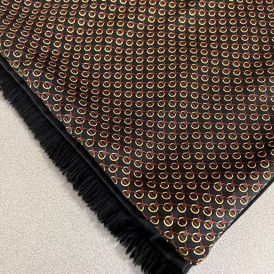 HERMES エルメス リバーシブル マフラー スカーフ アンゴラ シルク