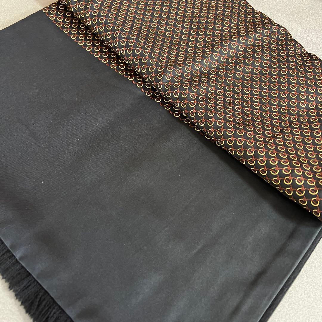 HERMES エルメス リバーシブル マフラー スカーフ アンゴラ シルク