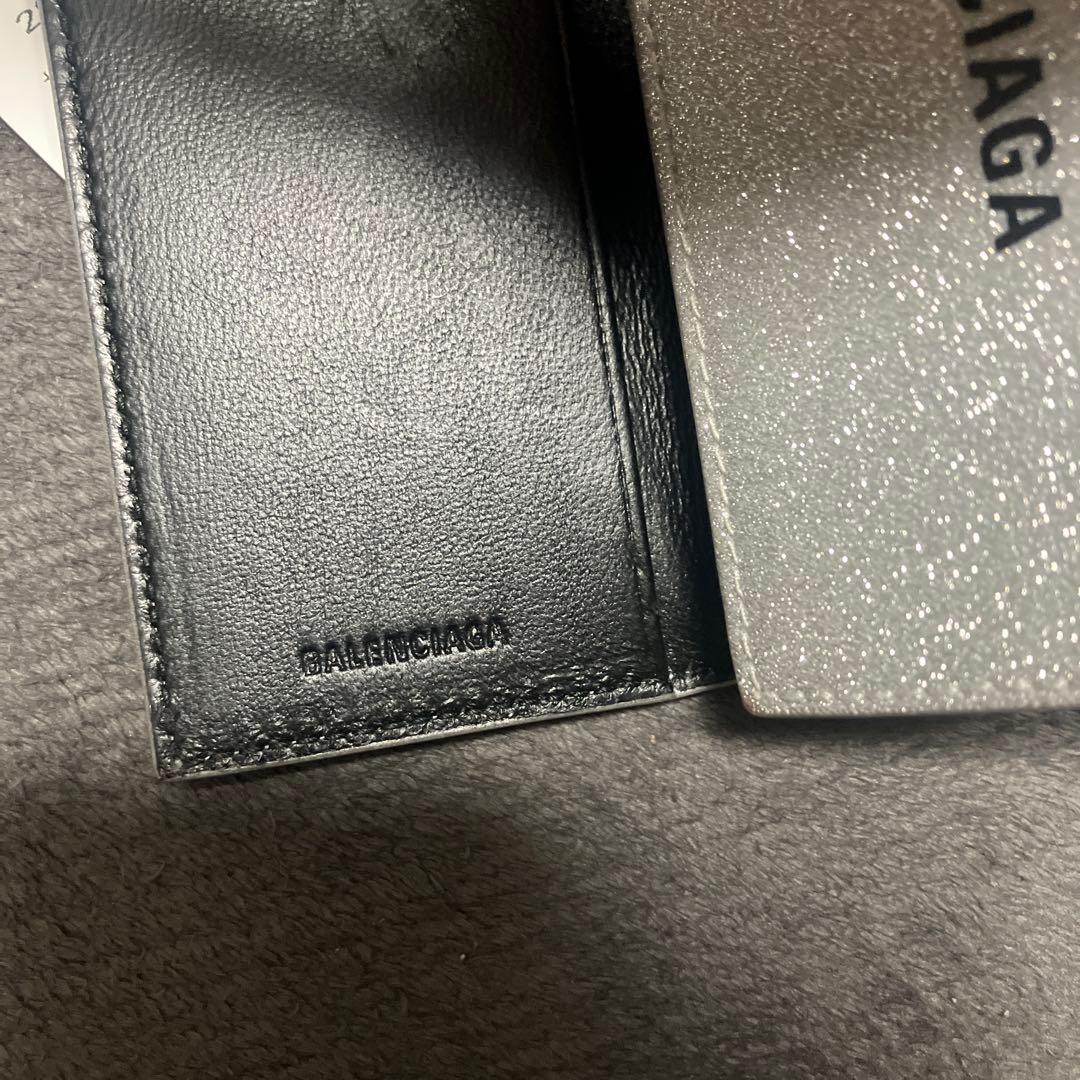 バレンシアガ　ラメ　グリッター　キラキラ　銀　キーケース　キーリング鍵 0705