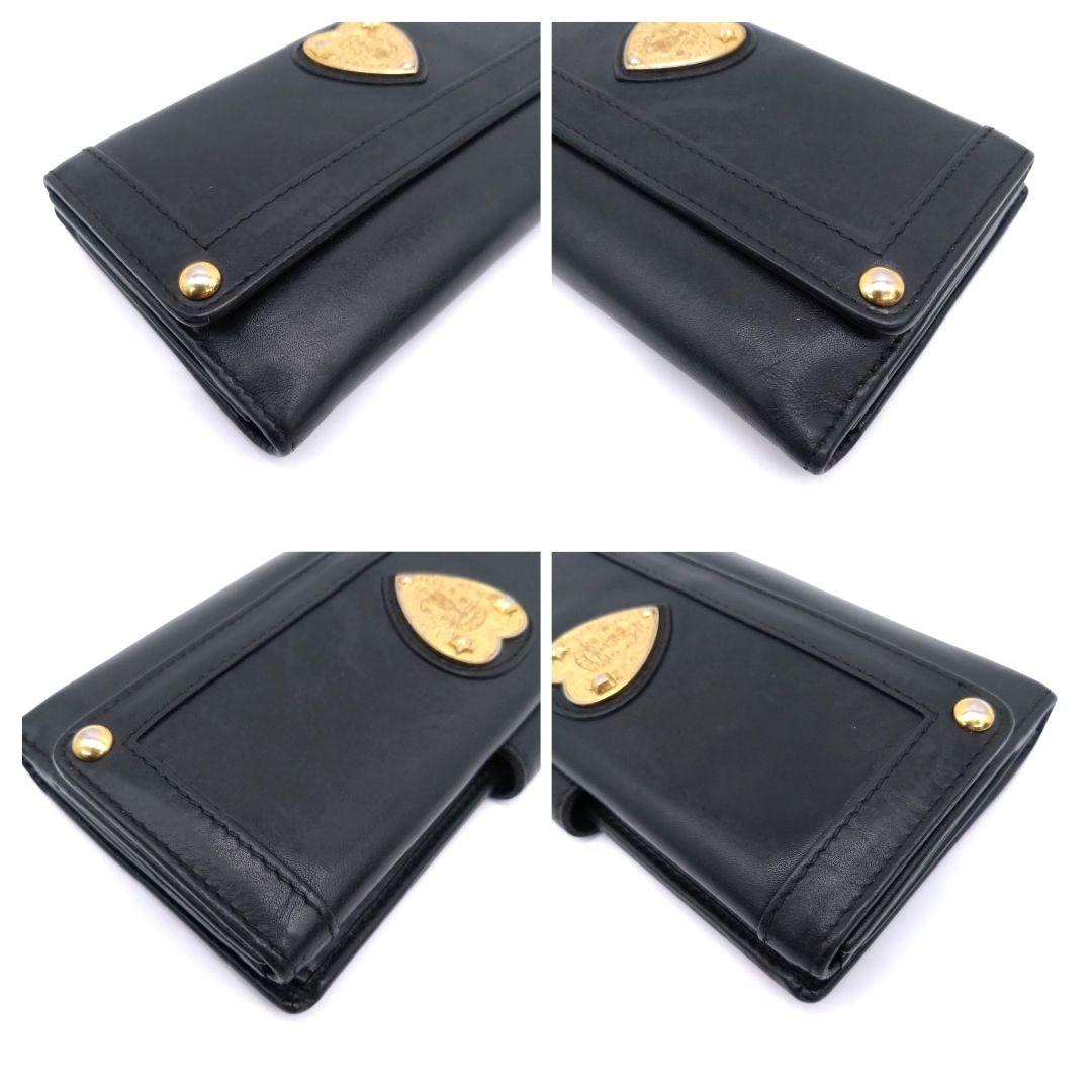 GUCCI 長財布 ハートクレスト ハートロゴ金具 可愛い 黒 208566
