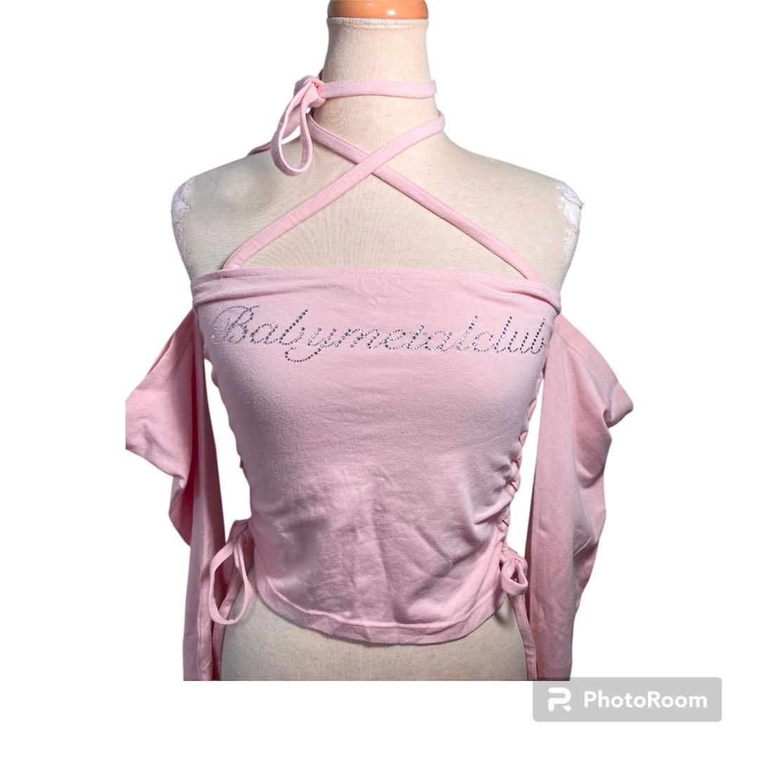 babylclub string top トップス ピンク
