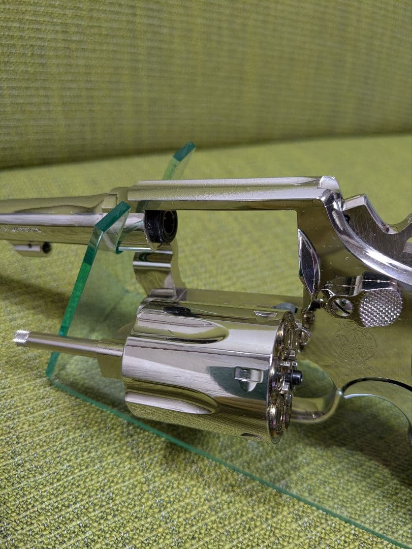 (木グリ)　タナカワークス　S&W M10 ミリポリ　ニッケルフィニッシュ