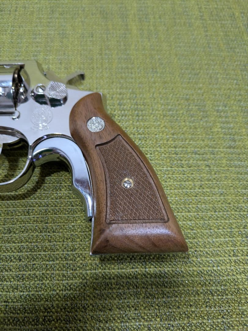 (木グリ)　タナカワークス　S&W M10 ミリポリ　ニッケルフィニッシュ