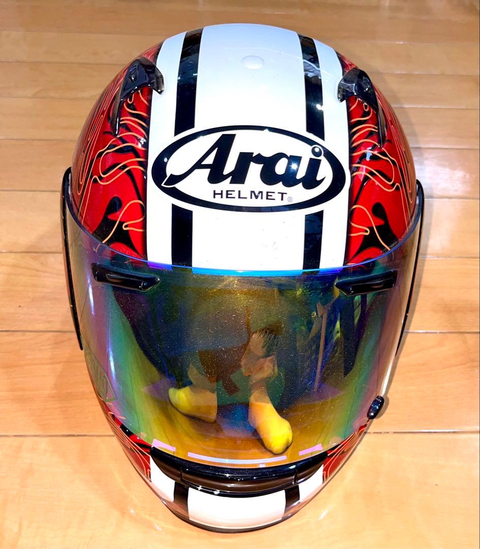 美品 Arai アライ プロファイル リップタイド レッド Sサイズ