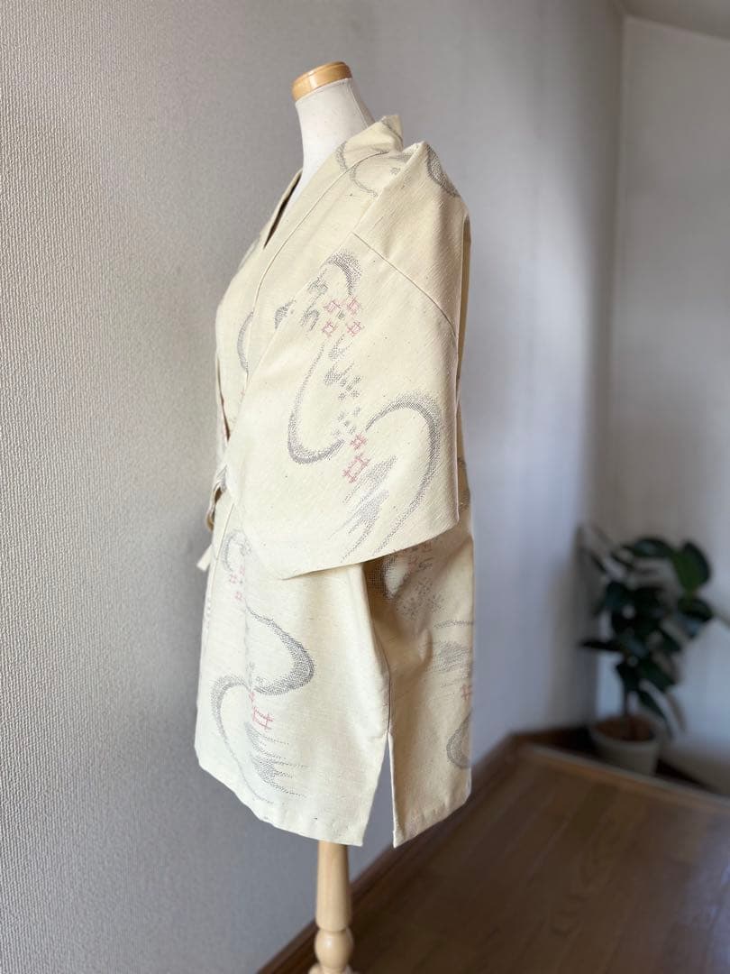 おんたけ様♡結城紬　作務衣　手織り結城紬　未使用反物仕立　登録商標付