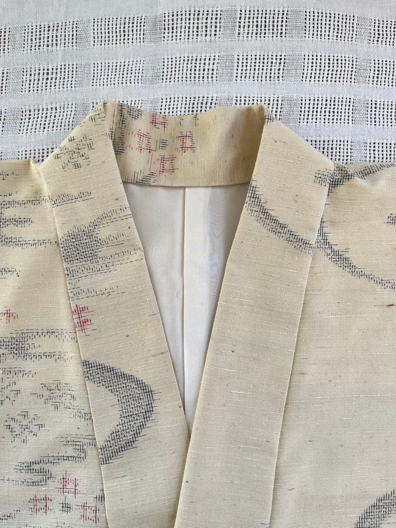 おんたけ様♡結城紬　作務衣　手織り結城紬　未使用反物仕立　登録商標付