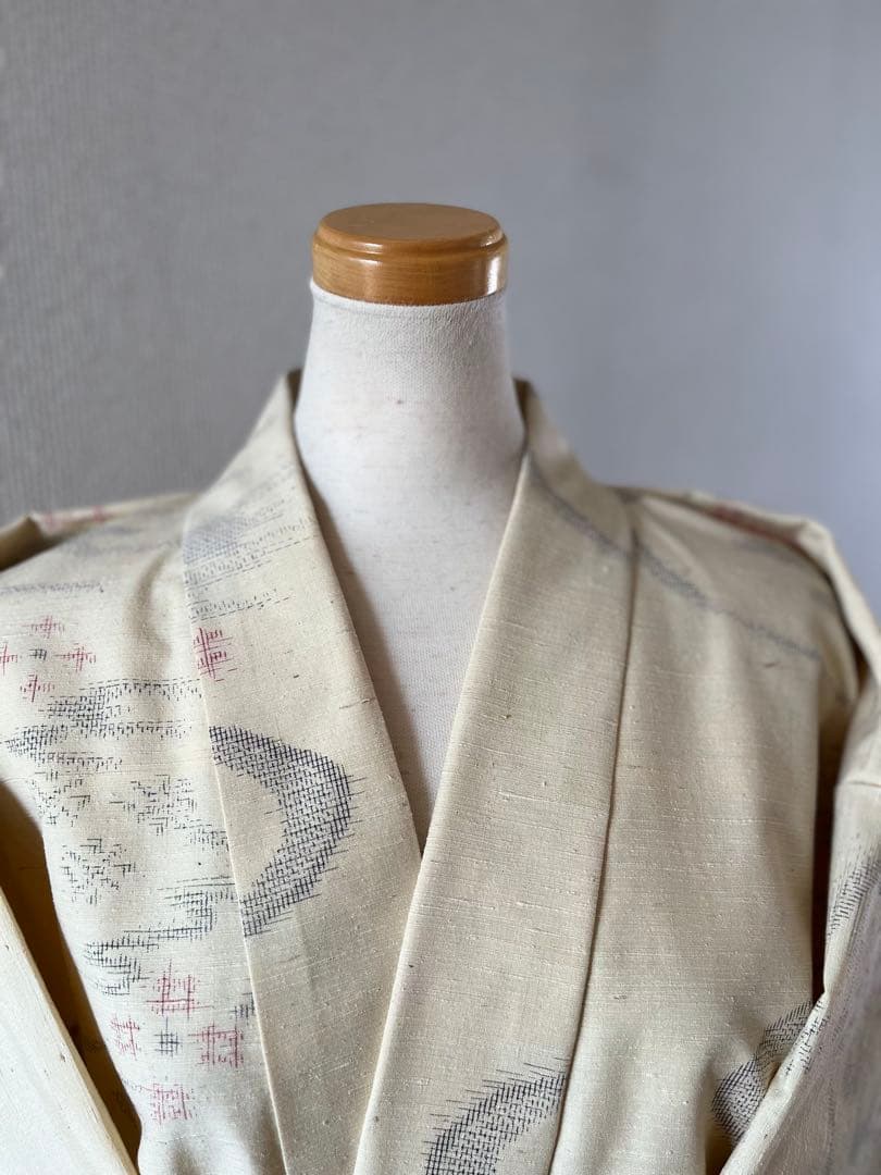 おんたけ様♡結城紬　作務衣　手織り結城紬　未使用反物仕立　登録商標付