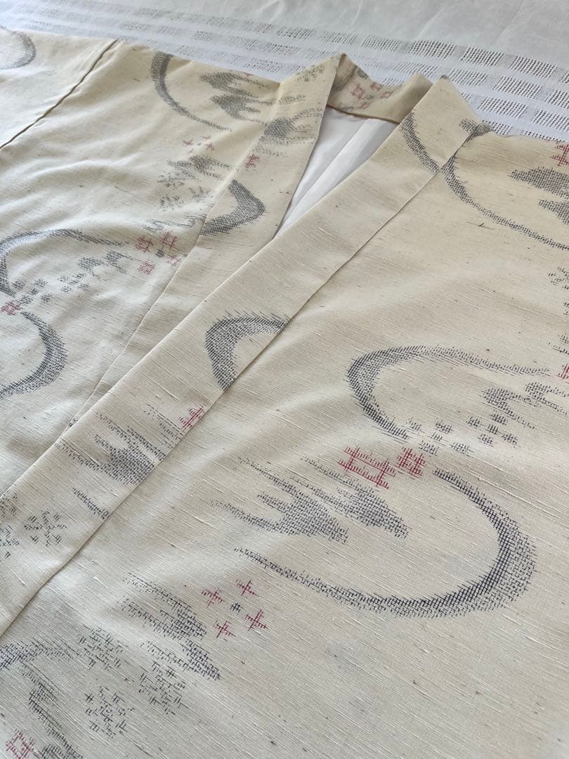 おんたけ様♡結城紬　作務衣　手織り結城紬　未使用反物仕立　登録商標付