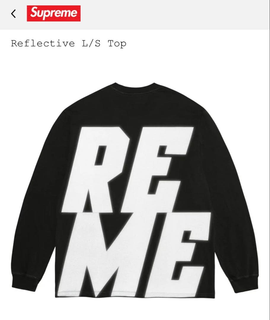 トップス Supreme Reflective L/S Top XXL
