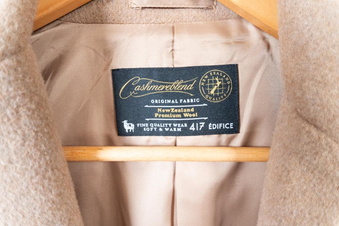 EDIFICE カシミヤブレンド チェスターコート ベージュ Mサイズ