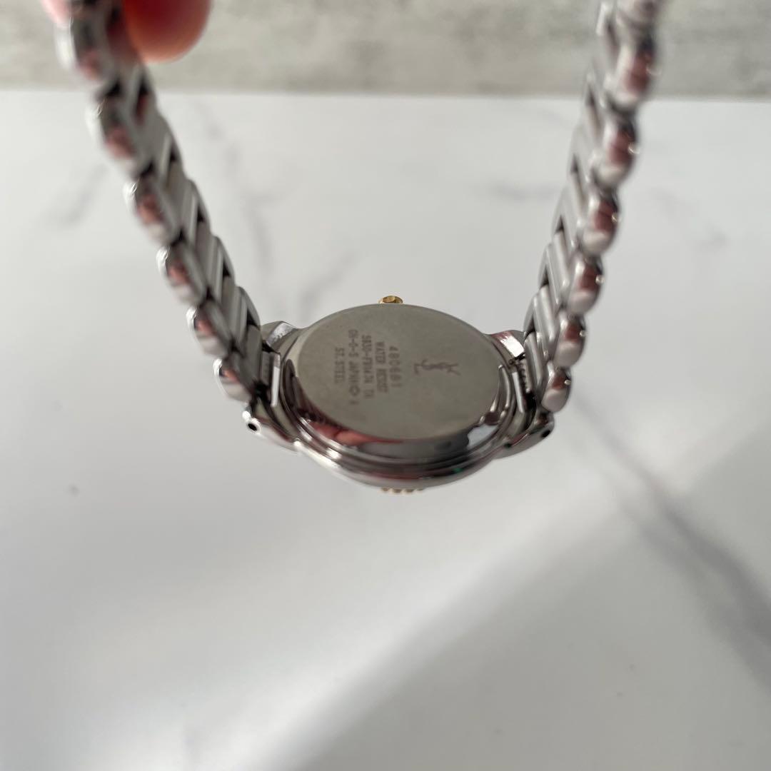 稼動品　美品　YSL イヴサンローラン　3針　コンビカラー　腕時計　レディース