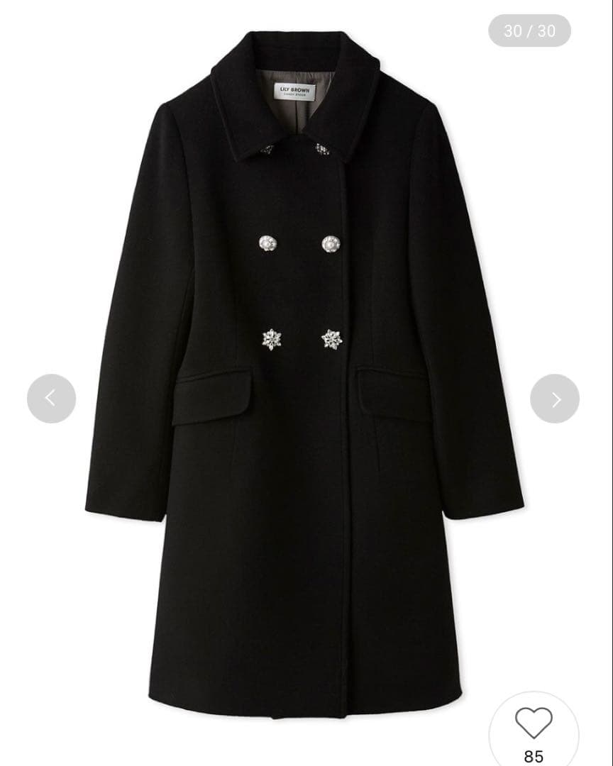 リリーブラウン ダブルビジューミディコート　liliybrown