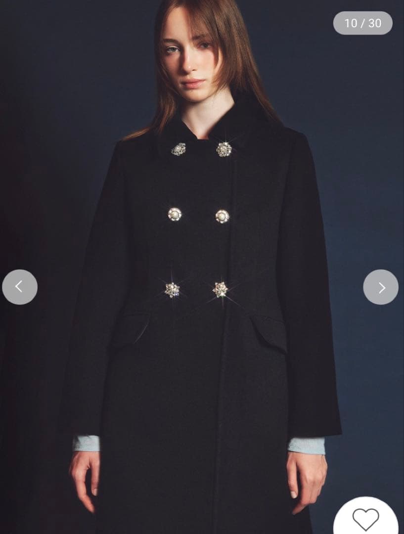 リリーブラウン ダブルビジューミディコート　liliybrown