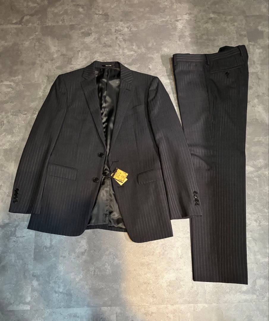 豆*子様 COMME CA MEN ストライプビジネススーツ 44