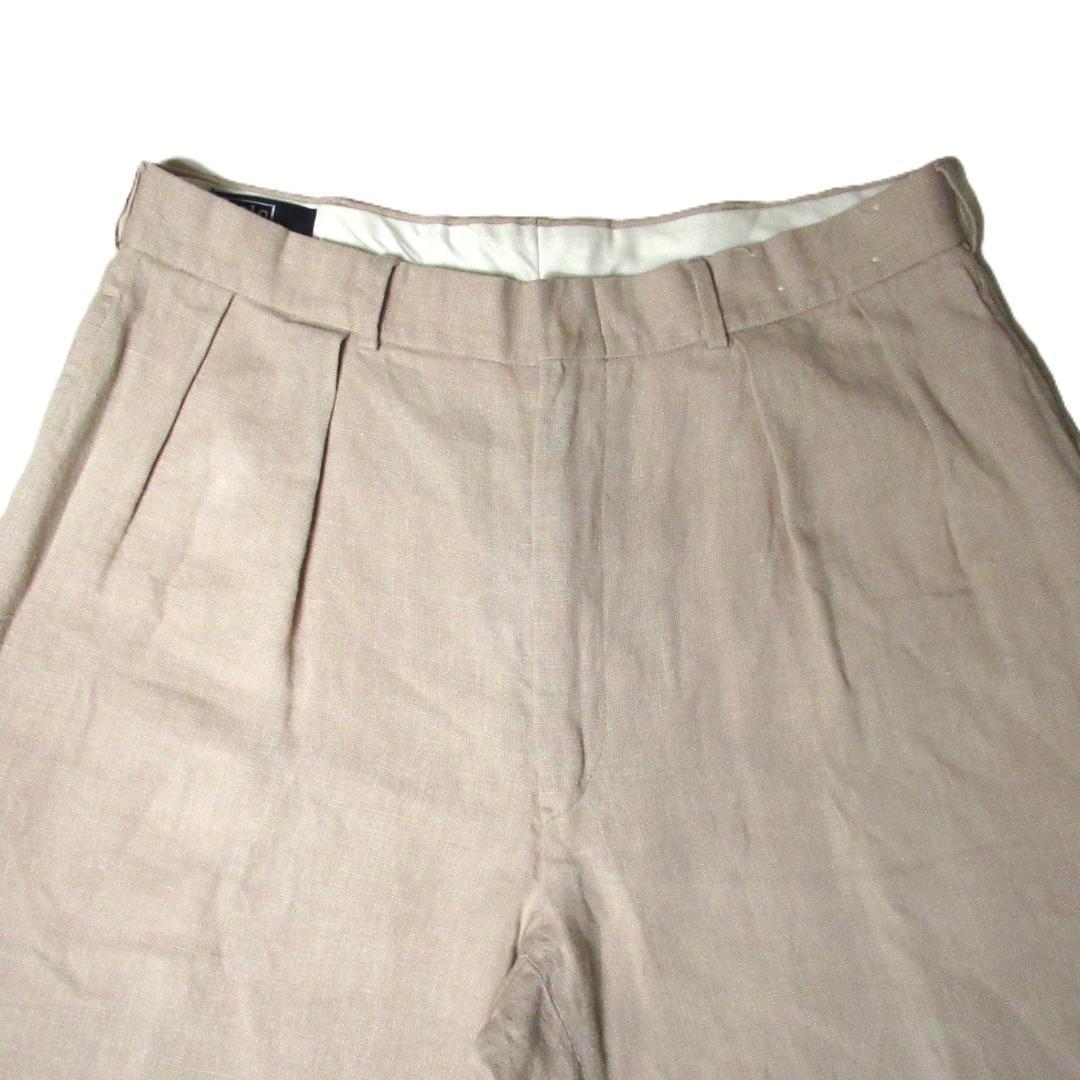 90's 2タック リネンワイドスラックス Ralph Lauren ベージュ