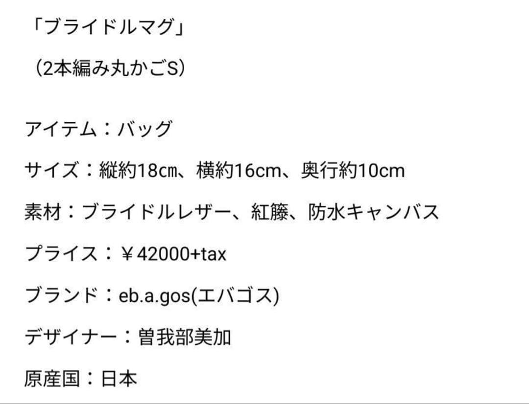 ebagos エバゴス　カゴバッグ　ブライドルマグ　黒