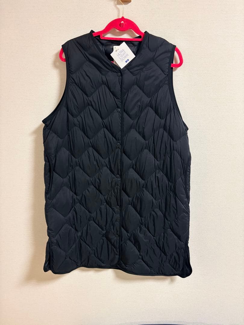 新品タグ付き　ウルトラライトダウンロングベスト　XL ブラック