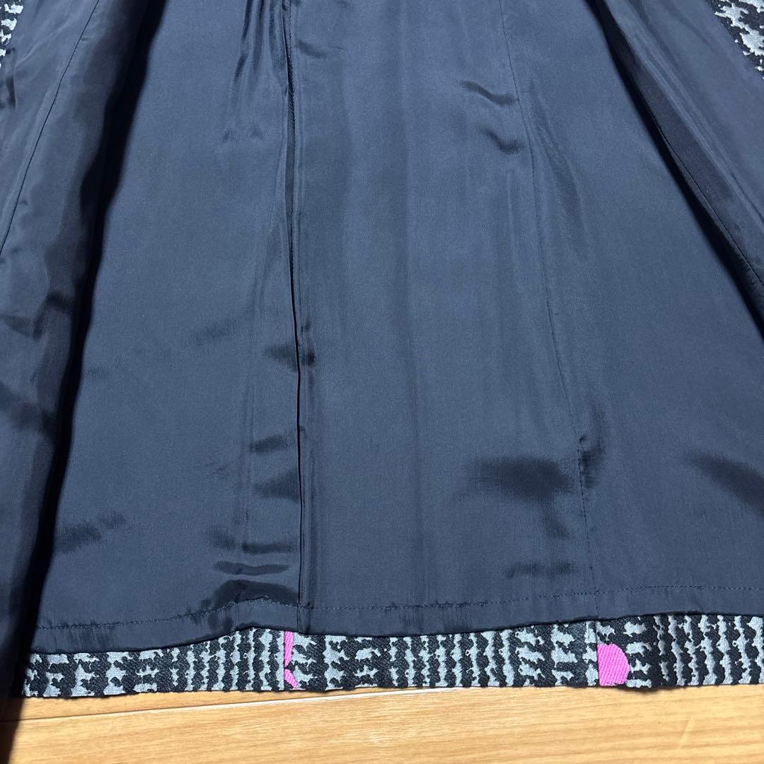 【新品】M'S GRACY ノーカラー花柄ロングコート 40。