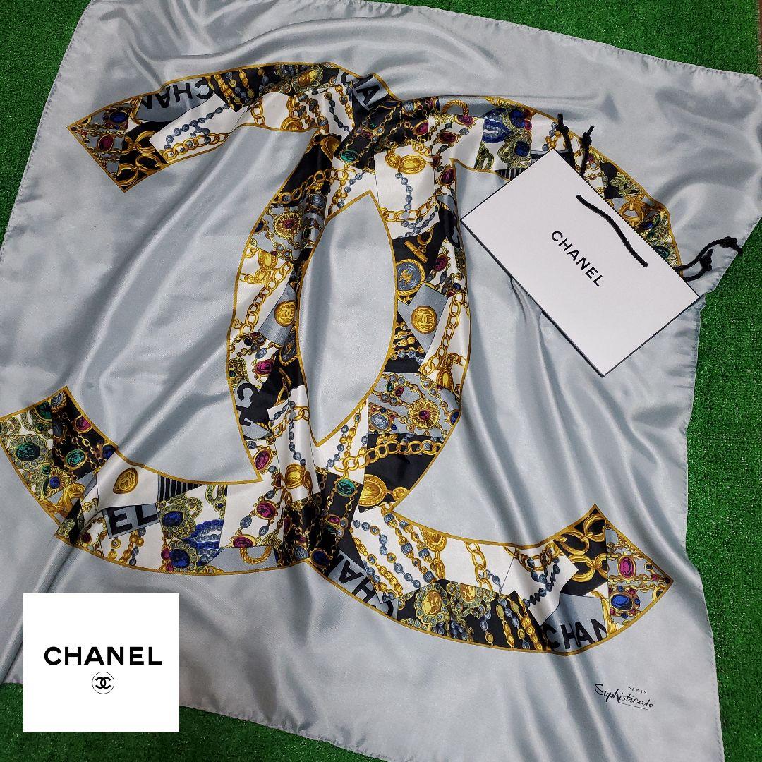 vintage CHANEL 大判ココマークスカーフ　ノベルティ
