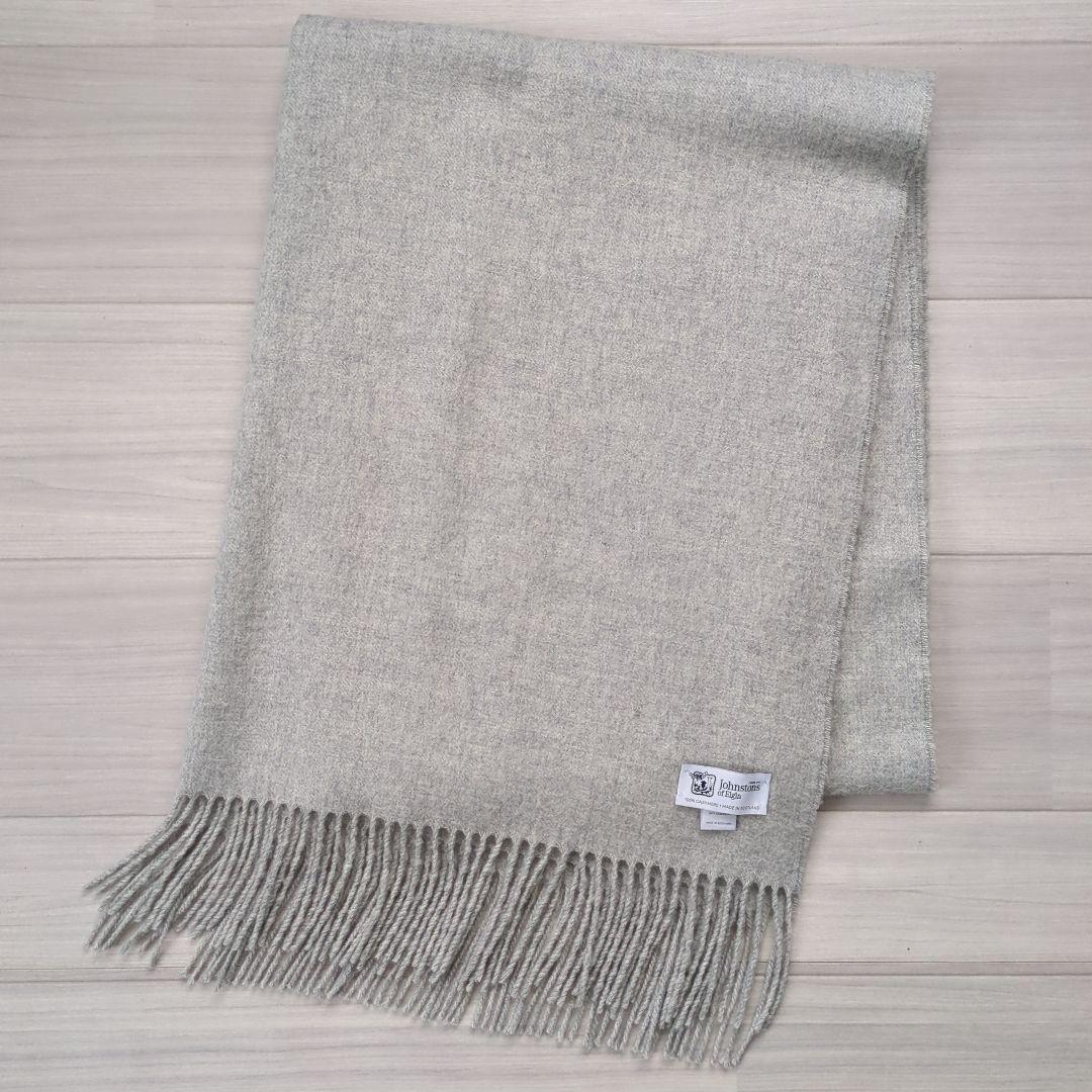 ジョンストンズ　カシミヤ ストール　シルバー
