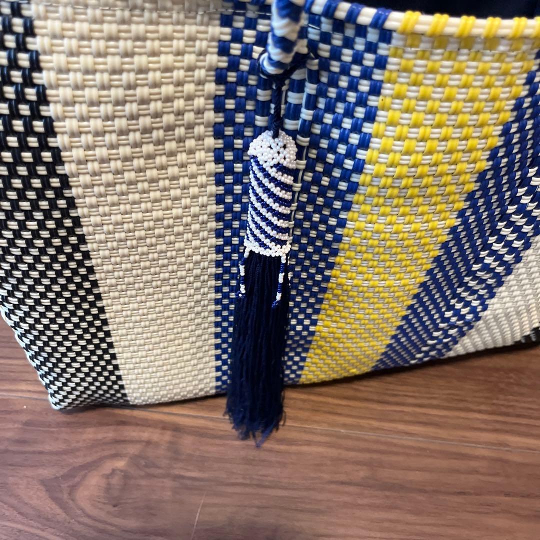 【即購入可】 メルカドバッグ　メキシコ　オアハカ産　Lサイズ　チャーム付き