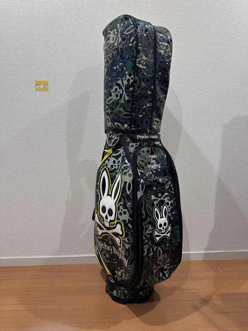 y*1様 Psycho Bunny キャディバッグ 迷彩柄 スカルデザイン 9.