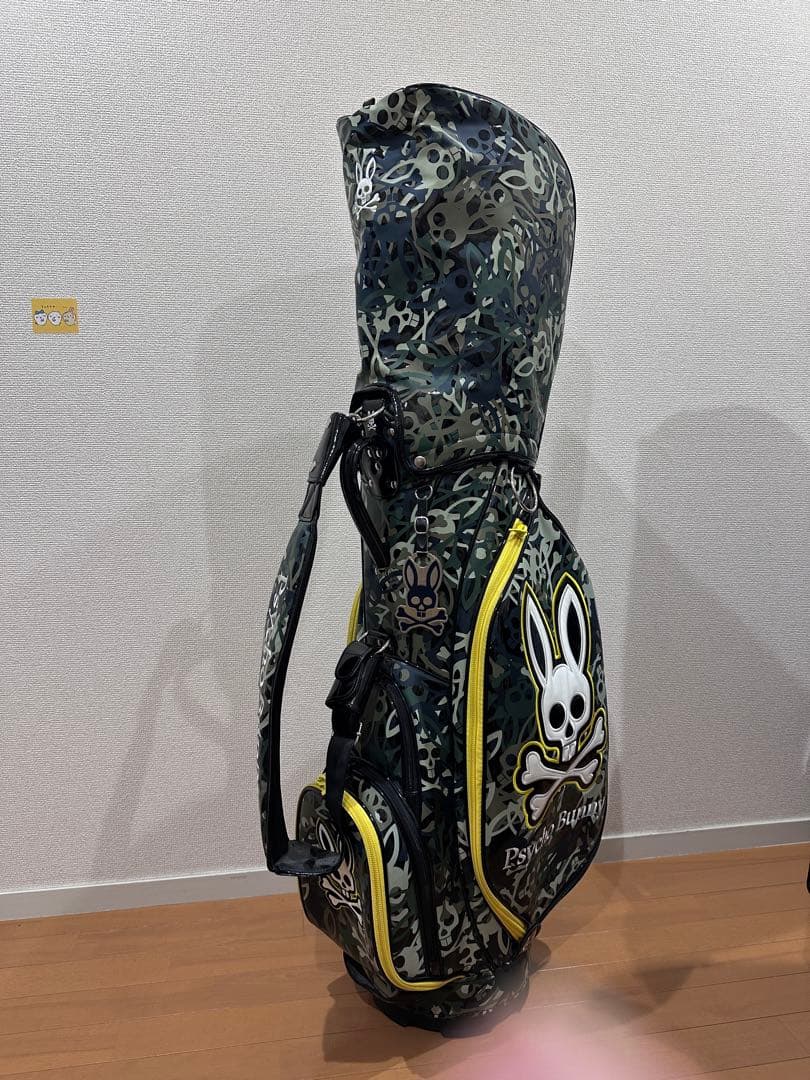y*1様 Psycho Bunny キャディバッグ 迷彩柄 スカルデザイン 9.