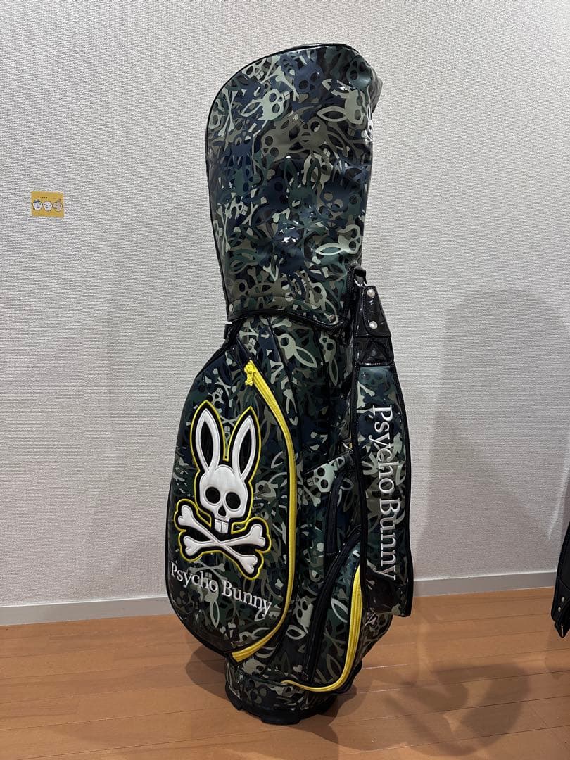y*1様 Psycho Bunny キャディバッグ 迷彩柄 スカルデザイン 9.