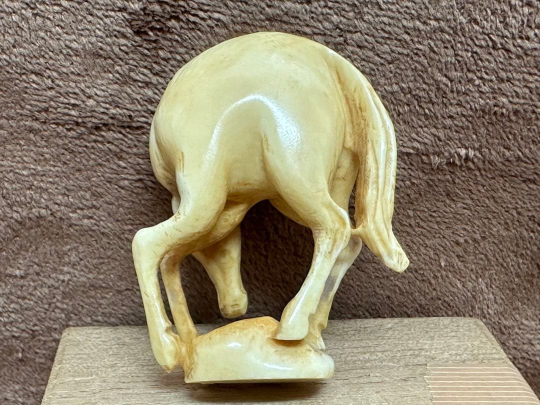 根付　 昭和レトロ　人物彫刻　印籠　提げ物 時代物　天然素材　骨董　在銘箱付き