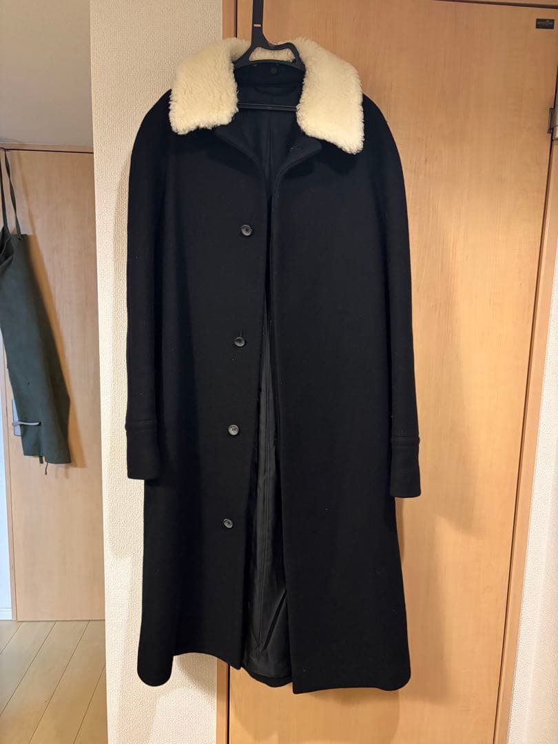 THE RERACS ザ リラクス 襟ボアウールロングコート