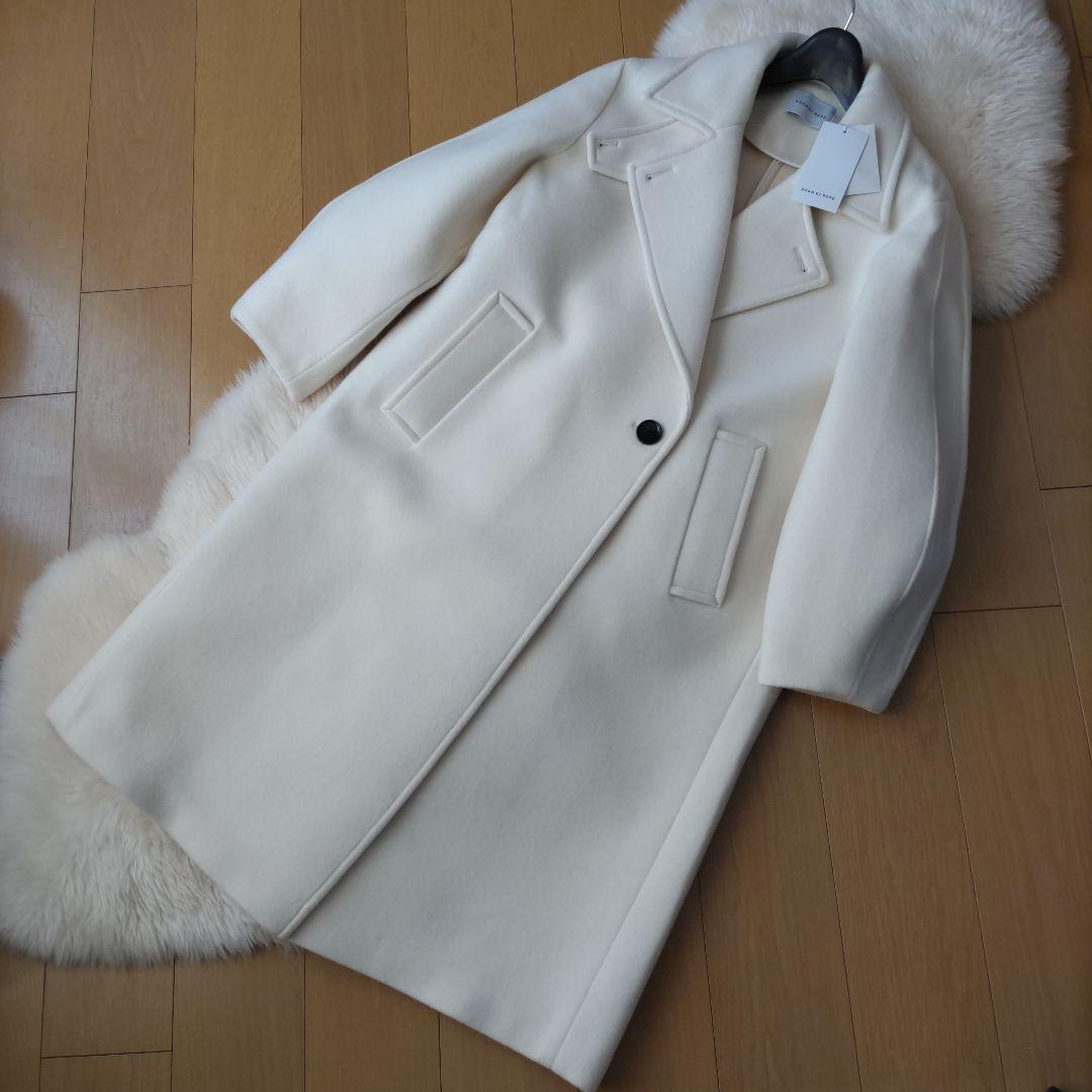 未使用☆38☆ウールボンディングロングコート☆ADAM ET ROPÉ