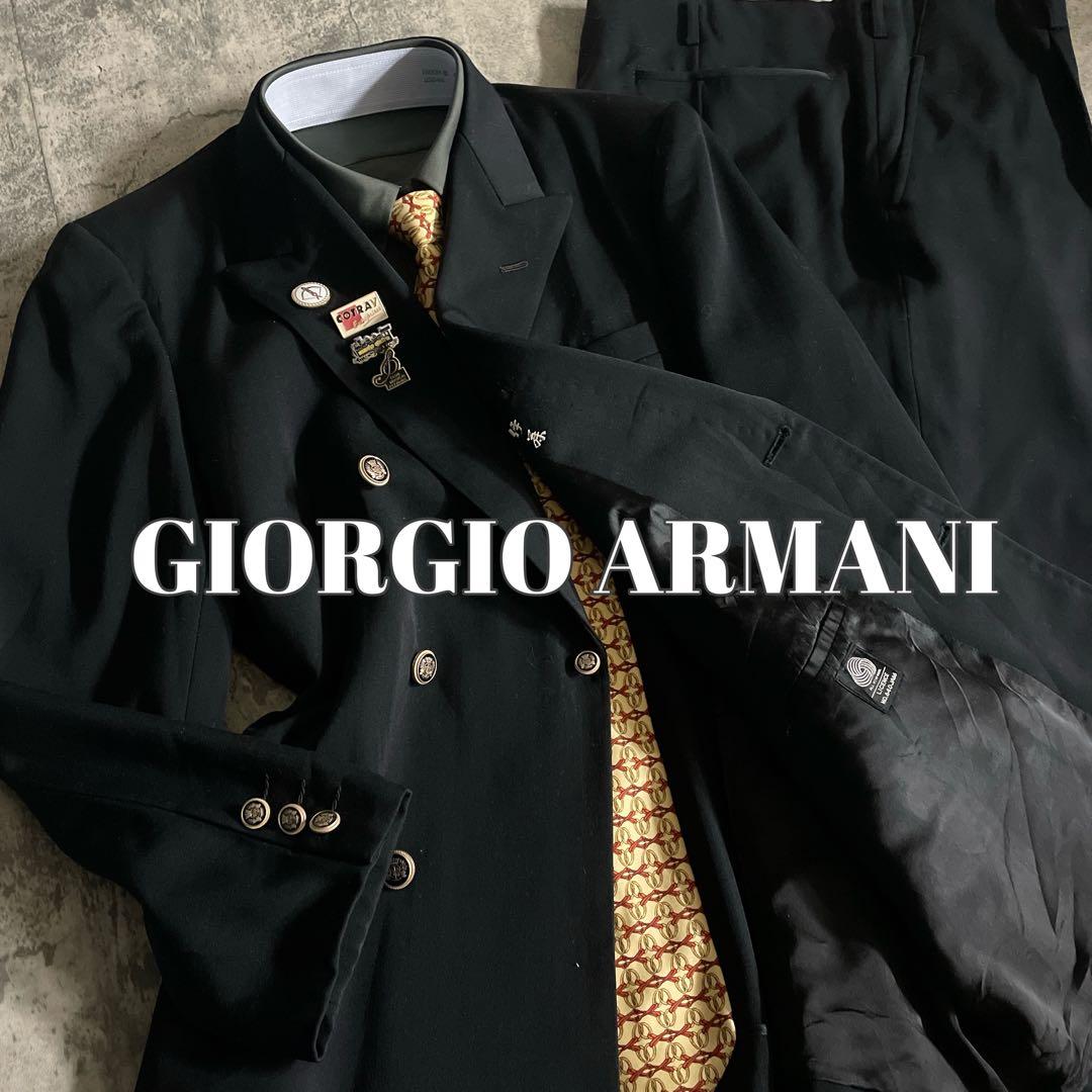 極上ウール セットアップ ダブルスーツ × GIORGIO ARMANIネクタイ