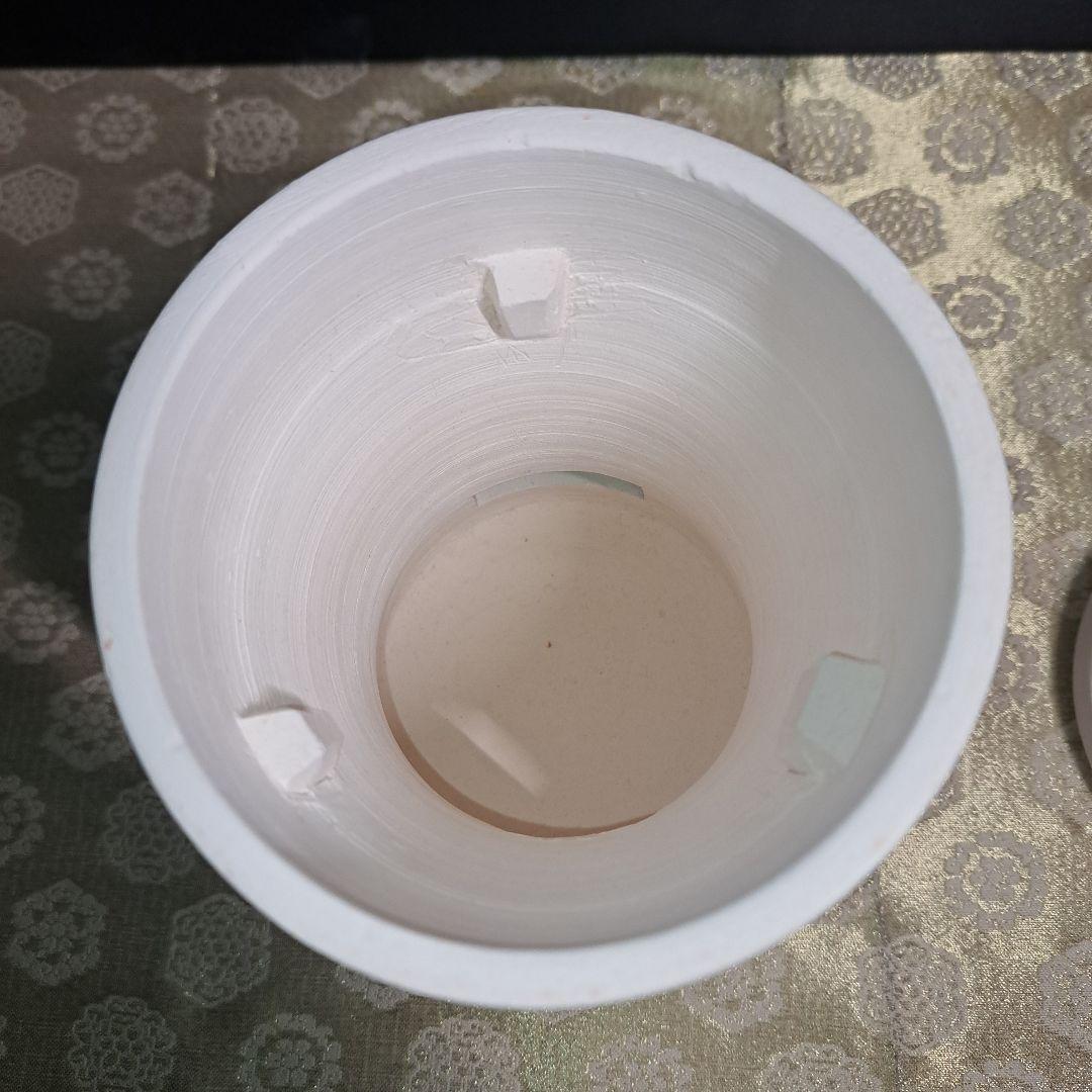 宇田芳宇 / 白泥 涼炉 京焼 煎茶道具 茶炉 風炉 陶印　B2M1