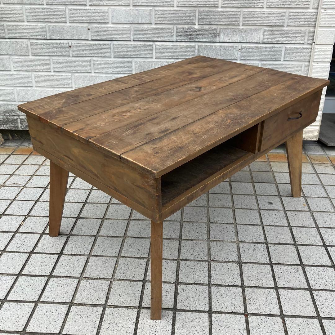 北欧レトロ 古家具 古材 無垢材 カフェテーブル サイドテーブル 文机 書斎机